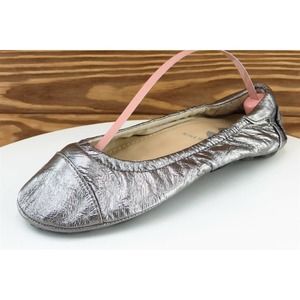 Nine West Youth Girls Shoes Size 3.5 M Silver Ballet Synthetic